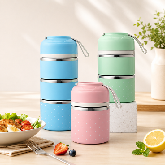 A Portable Stainless Steel Lunch Box
